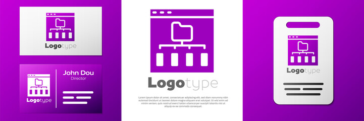 Logotype Browser files icon isolated on white background. Logo design template element. Vector.