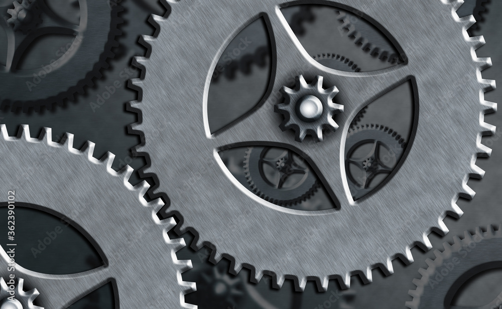 Sticker system administrator control, gear configuration settings tools concept.