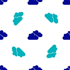 Foto auf Acrylglas Blue Cloud icon isolated seamless pattern on white background. Vector. © Kostiantyn