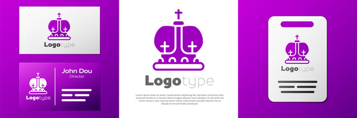 Logotype British crown icon isolated on white background. Logo design template element. Vector.