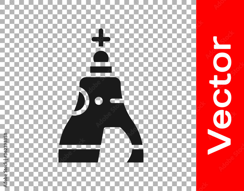 Sticker Black The Tsar bell in Moscow monument icon isolated on transparent background. Vector.