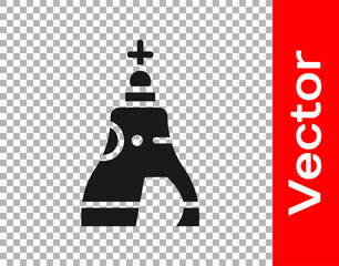 Black The Tsar bell in Moscow monument icon isolated on transparent background. Vector.