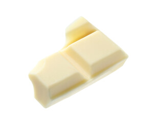 Piece of delicious chocolate bar isolated on white