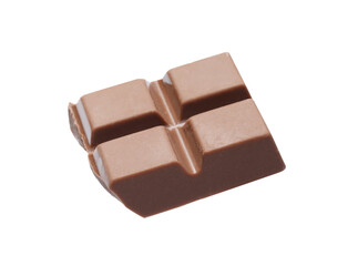 Piece of delicious milk chocolate isolated on white