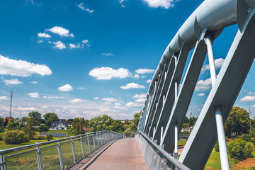 Naklejka premium Pedestrian bridge in Wronki, Poland