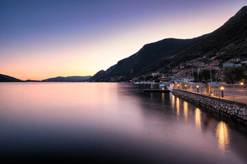 Overlooking the lake Iseo at sunset