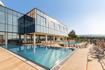Outdoor swimming pool in a modern hotel