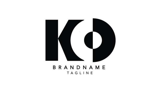 Alphabet letters Initials Monogram logo KO, OK, K and O 