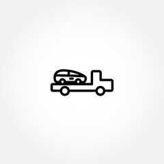 car tow service, 24 hours, truck , auto service, car repair isolated line icon