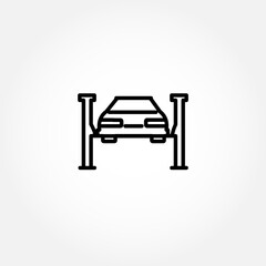 Car lifting icon. car repair line icon. Car lifting isolated icon