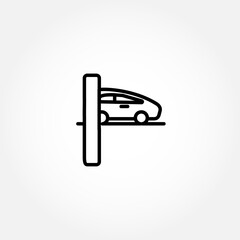 Car lifting icon. car repair line icon. Car lifting isolated icon