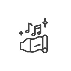 Music melody note icon isolated. Modern outline on white background