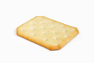 Salted crispy cracker isolated on white background. Snack food