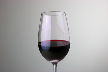 Detail of red wine in a crystal glass