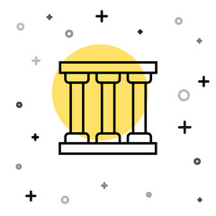 Black line Prison window icon isolated on white background. Random dynamic shapes. Vector.