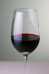 Close-up glass of deep red wine