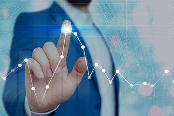 Arrow Symbol Going Upward Denoting Points Showing Significant Achievement