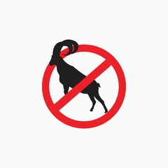 no big horn billy goat - goat, sheep, lamb logo emblem or button icon silhouette - mammal, animal vector icon