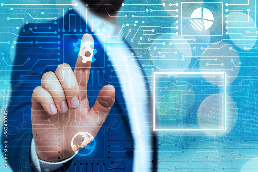Wall mural system administrator control, gear configuration settings tools concept.