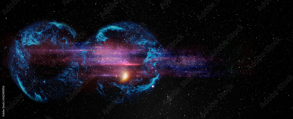 Canvas Prints black hole over star field in outer space, abstract space wallpaper with form of infinity symbol and