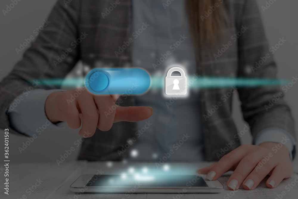 Poster graphics padlock for web data information security application system