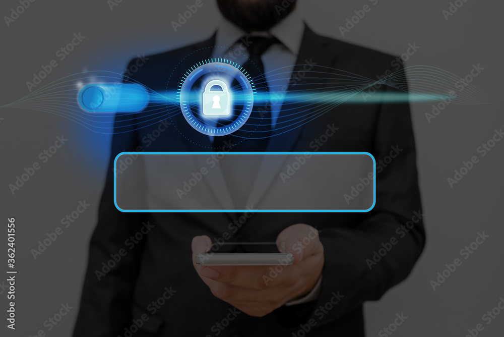 Poster graphics padlock for web data information security application system