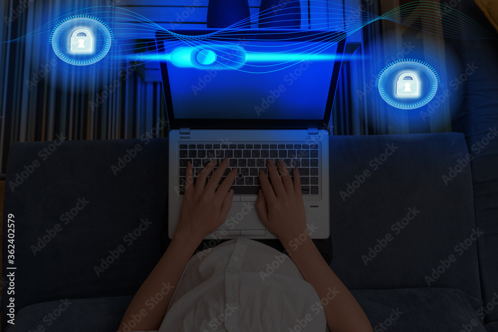Poster graphics padlock for web data information security application system