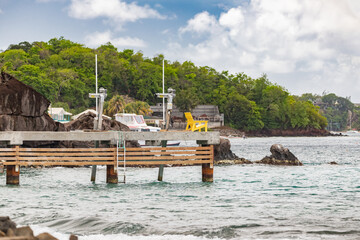 Saint Vincent ant the Grenadines, jetty with yellow chair