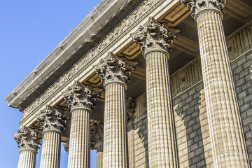 Eglise de la Madeleine, one of most famous churches of Paris, France. Madeleine Church designed in its present form as a temple to the glory of Napoleon's army.