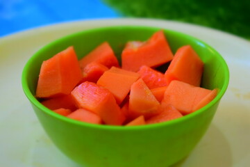 bowl of fresh papaya 