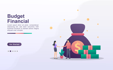 Landing page template of Budget financial in gradient effect style