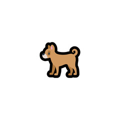 Dog Vector Icon. Isolated Dog Cartoon Illustration Icon
