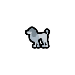 Poodle Vector Icon. Isolated Poodle Dog Illustration Icon
