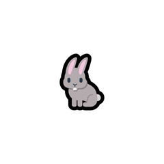 Rabbit Vector Icon. Isolated Bunny Rabbit Illustration