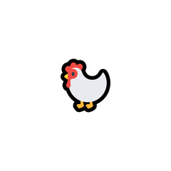 Chicken Vector Icon. Isolated Hen Cartoon Illustration Icon	
