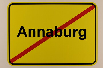Grafische Darstellung des Stadtausgangsschildes der Stadt Annaburg