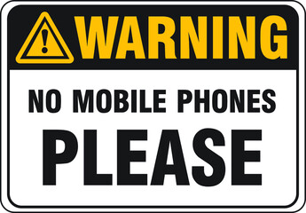 No mobile phones zone sign