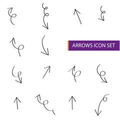 Fototapeta premium Black arrows vector icon set 