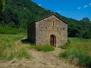Fototapeta premium views of the surroundings of the obarra monastery in the province of huesca aragon spain