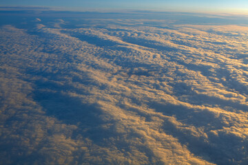Fototapeta na wymiar Aerial View of Cirrocumulus Clouds with Twilight