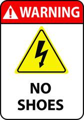 no shoes or slippers allowed BANNED PROHIBITED NOTICE WARNING SIGN VECTOR
ILLUSTRATION
