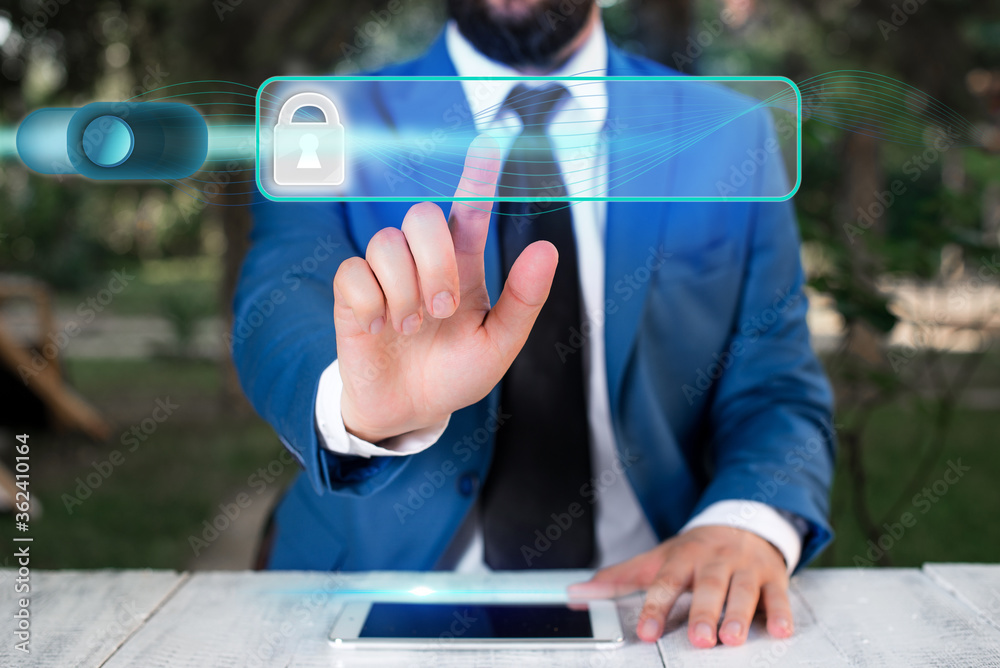 Poster graphics padlock for web data information security application system
