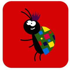 life of insects. very fashionable beetle. vector drawing for Illustration.