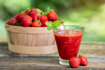 strawberry cocktail in glass