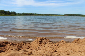 Lake with clean white sand.