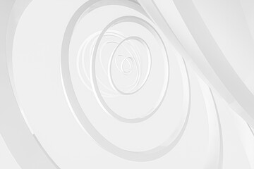 White rings and white background, 3d rendering.