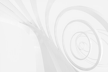 White rings and white background, 3d rendering.