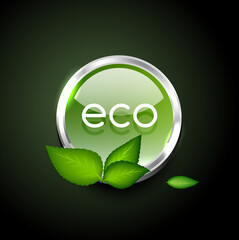 vector eco sign with leaves