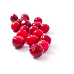 Heap of cranberries isolated on a white background.