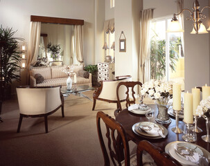 Living with dining room interior